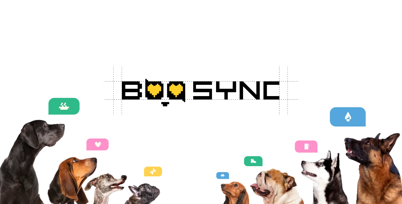 Boo-Sync pet tech brand hero — dog translator brand identity designed by Satzartz Tamil Nadu