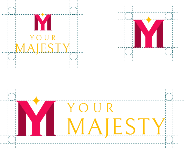 Your Majesty logo system and brand construction — fashion identity design by Satzartz India